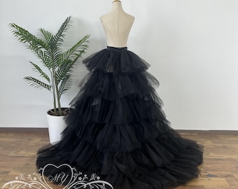 Multi layer Bridal Overskirt,Tulle Tiered Skirt,Wedding Detachable Train,Tiered Tulle Detachable Skirt,Detachable Layered Skirt,Ruffle Skirt
