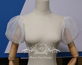 Braut Pop-Ärmel, Abnehmbare Puff-Tüll-Ärmel für Events Kleid, Tüll-Hochzeitskleid-Ärmel, Abnehmbare Braut-Accessoires