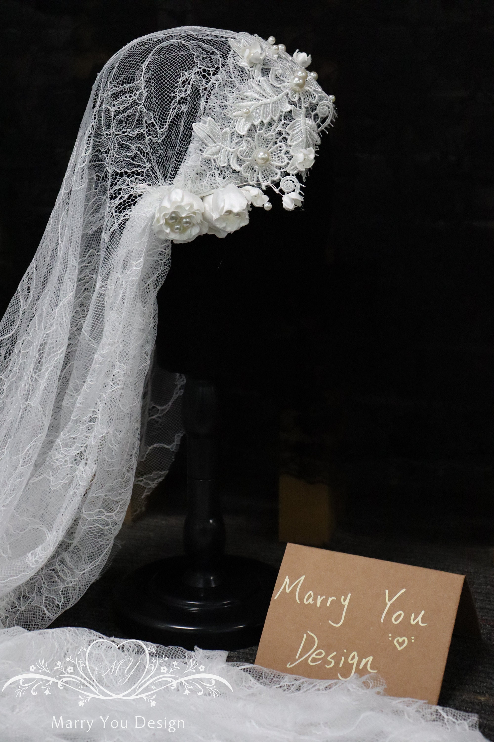 Soft Lace Tulle Juliet Veil,ivory Juliet Cap Veil,wedding  display picture 1