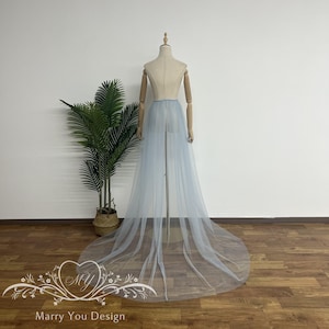 Dreamy Wedding Detachable Train,Simple Tulle Detachable Skirt,Detachable Plain Tulle Train,One Tier Bridal Overskirt,Removable Bridal Skirt