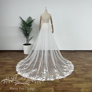 Bohemia Detachable Train for Wedding,Floral Lace Detachable Skirt,Detachable Flower Applique Train,Bridal Wedding Overskirt,Removable Skirt