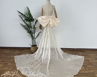 Organza Trailing Dress Bow: Detachable Oversized Bow  display picture 1