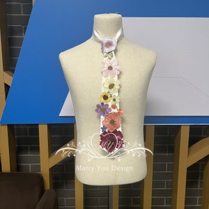 Colorful Flower Ties for Wedding,Groom Floral Neckties for Wedding,Wedding Matching Ties and Belt,Bride Matching Floral Belt,Custom Colors