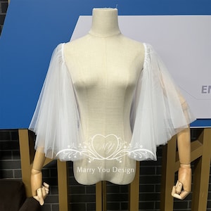 Middle Length Detachable Wedding Dress Sleeves,Custom Any Colors Tulle Sleeves,Removable Wedding Dress Sleeves,Bridal Sleeves,Prom Sleeves
