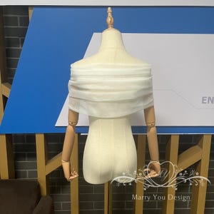 オフショルダーチュールブライダルショール、カスタムカラー取り外し可能ブライダルラップ、ウェディングドレスストラップ、取り外し可能なウェディングスリーブ、ブライダルボレロ