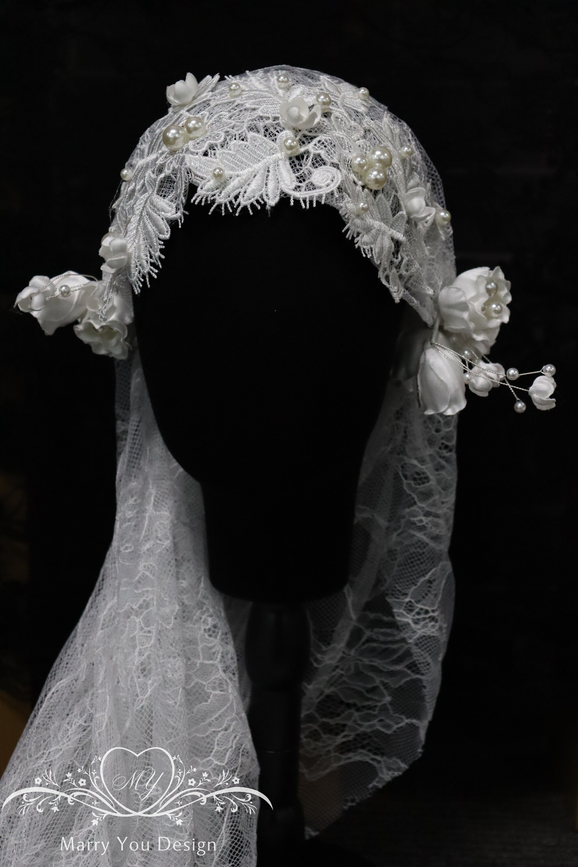 Ivory Luxury Beaded Juliet Cap Wedding Veil 1930s style by AgnesHart The Juliet cap was most popular in the 1920s and 1930s  main image 4