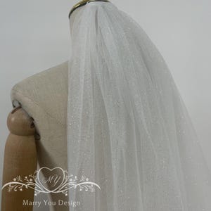 Angle Dust Tulle Wedding Veil,Glitter Tulle Wedding Veil,Ivory Sparkly Bridal Classic Wedding Veil,Beach Wedding Veil,Fingertip Wedding Veil