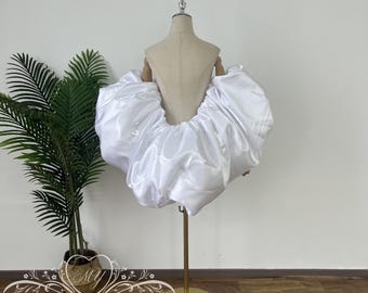 Capa de boda de ensueño, capa de vestido de novia con hombros descubiertos, chal con mangas abullonadas, vestido de novia, accesorios de boda de estilo francés, chales brillantes