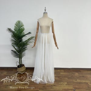 Dreamy Wedding Detachable Overskirt,Tulle Removable Skirt,Detachable Plain Tulle Full Skirt,2 Layers Bridal Overskirt,Removable Bridal Skirt