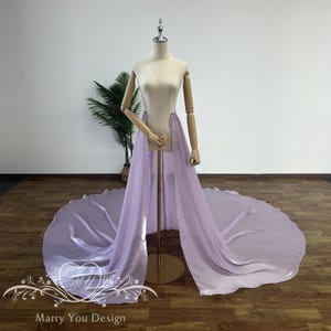 Dreamy Purple Wedding Detachable Train,Shiny Satin Detachable Skirt,Open-front Detachable Train,Bridal Overskirt,Removable Bridal Skirt