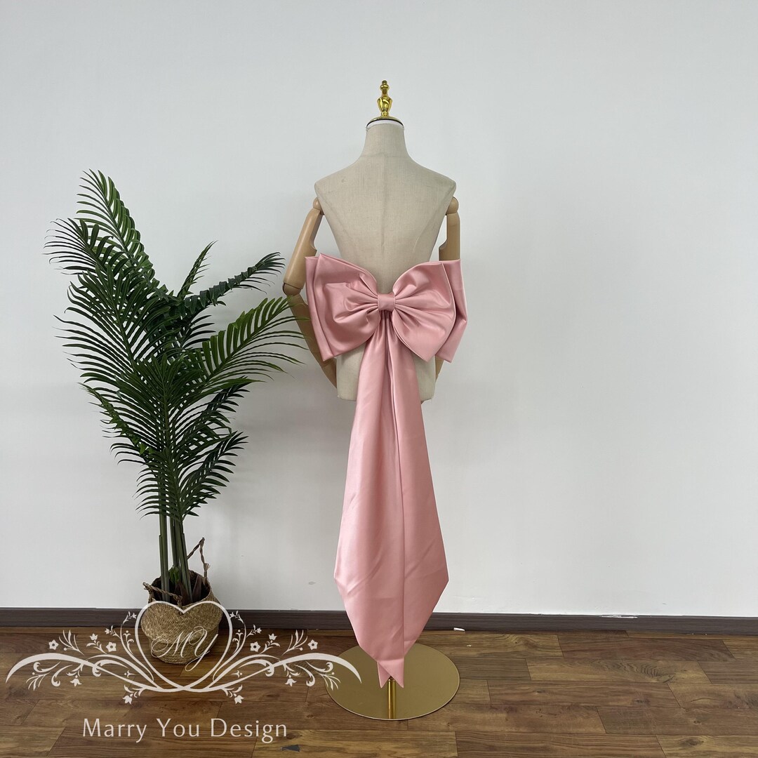 Removable Satin Bridal Dress Bow,oversized Detachable Bow With Long ...