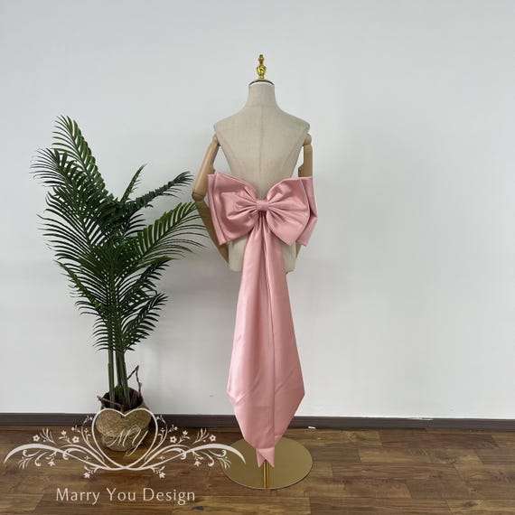 Removable Satin Bridal Dress Bow,oversized Detachable Bow With