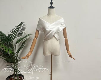 Sprookjesachtige bruidsbolero, minimalistische bruidsjurk cover-up, omslagdoek voor avondgelegenheden, sjaal om op te vallen