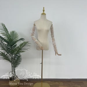 Fairy Transparent Fingerless Long Gloves for Wedding,Minimalist Sheer Detachable Bridal Sleeves,Off Shoulder Sleeves,Evening Events Sleeves