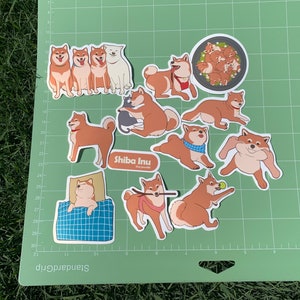 Shiba Inu Stickers, Pack of 12, Cut Separately