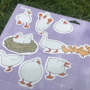 Homemade Duck Stickers, Set of 9, Cut Separately