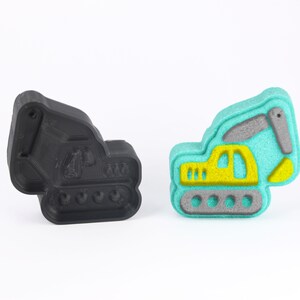 Excavator Bath Bomb Mold, DIY BathBombs Set, Heavy-Duty Mould, 3D Printed Kit. Fun Gift Idea for Sports Fans & Kids