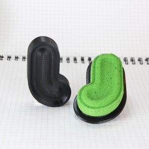Molde de bomba de banho letra 'J', conjunto DIY ABC BathBombs, molde resistente, kit impresso em 3D. Ideia divertida de presente educacional para mãe, filha e filhos