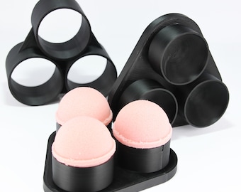 3 X SPHERE BATH BOMBS mold in one Batch! Perfect round shape. BathBombs 3D Printed Kit, Choose your size: 1.5"/2"/2.5"/3"/3.5"