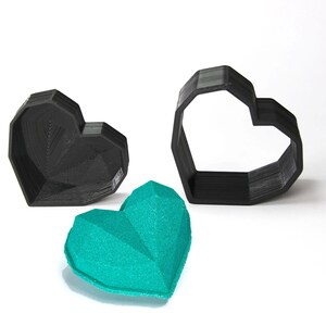 DIAMOND HEART 2 Inches BATH Bomb Mold, 3d Geometric Diy Plastic Bath Bomb Craft for Valentiens, 3d Printed Bath Bomb for Mothers Day Gift
