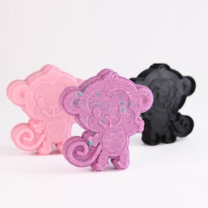MONKEY badbomvorm, originele DIY-badbommenset 3D-geprinte set, leuk cadeau-idee voor moeders, kinderen en dierenliefhebbers