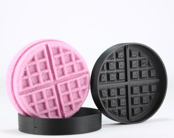 WAFFLE Bath Bomb Mold, DIY original BathBombs Set 3D Printed Kit, Fun Gift Idea for Mom&#39;s & Kids