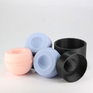 Flat Edge Indent 3.5 inches Bath Bomb Mold, DIY original BathBombs Set 3D Printed Kit, Ball press Gift Idea for Mom&#39;s & Kids