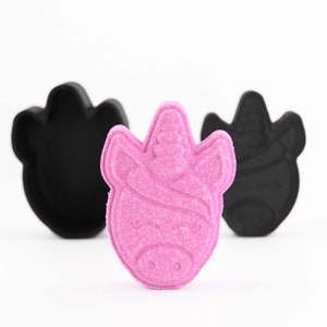 Unicorn Head Bath Bomb Mold, DIY original Pig BathBombs Set 3D Printed Kit, Cute Gift Idea for Mom&#39;s & Kids