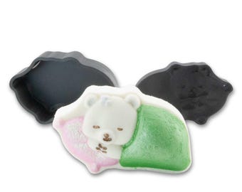 Sleepy Bear Bath Bomb Mold, DIY original BathBombs Set 3D Printed Kit, Perfect Gift for this Winter