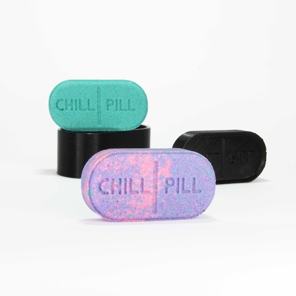 Molde ovalado para bombas de baño CHILL PILL, kit de bricolaje original con impresión 3D, idea de regalo divertida para mamás e hijos.