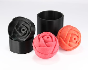 3D ROSE Bath Bomb Mold, DIY original BathBombs Set 3D Printed Kit, Flower Valentines Gift Idea for Mom's & Kids