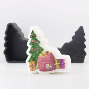 Christmas Tree with Presents Bath Bomb Mold, DIY original BathBombs Set 3D Printed Kit, Fun Gift Idea for the Holidays