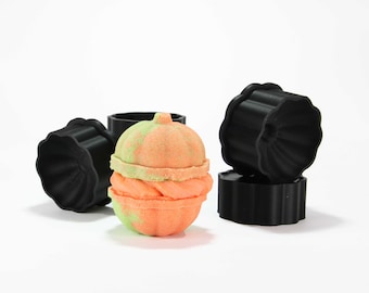 3D PUMPKIN Bath Bomb Mold set, makes TWO Halves and whole Pumpkin .DIY original BathBombs Set 3D Printed Kit, Autumn Gift Idea for Halloween