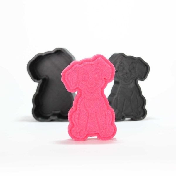Chiot mignon 2,5 pouces moule de bombe de bain, ensemble de bombes de bain originales de bricolage Kit imprimé en 3D, idée de cadeau de chien mignon pour maman et enfants
