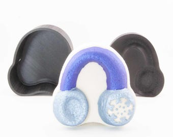Snow Earmuffs Bath Bomb Mold, DIY original BathBombs Set 3D Printed Kit, Fun Gift Idea for Christmas
