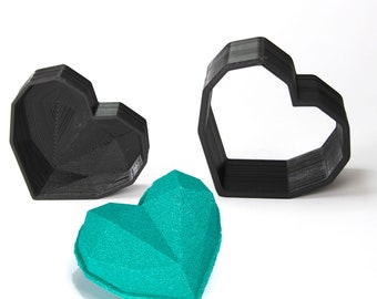 DIAMOND HEART BATH Bomb Mold, 3d Geometric Diy Plastic Bath Bomb Craft for Valentiens, 3d Printed Bath Bomb for Moms, Mothers Day Gift