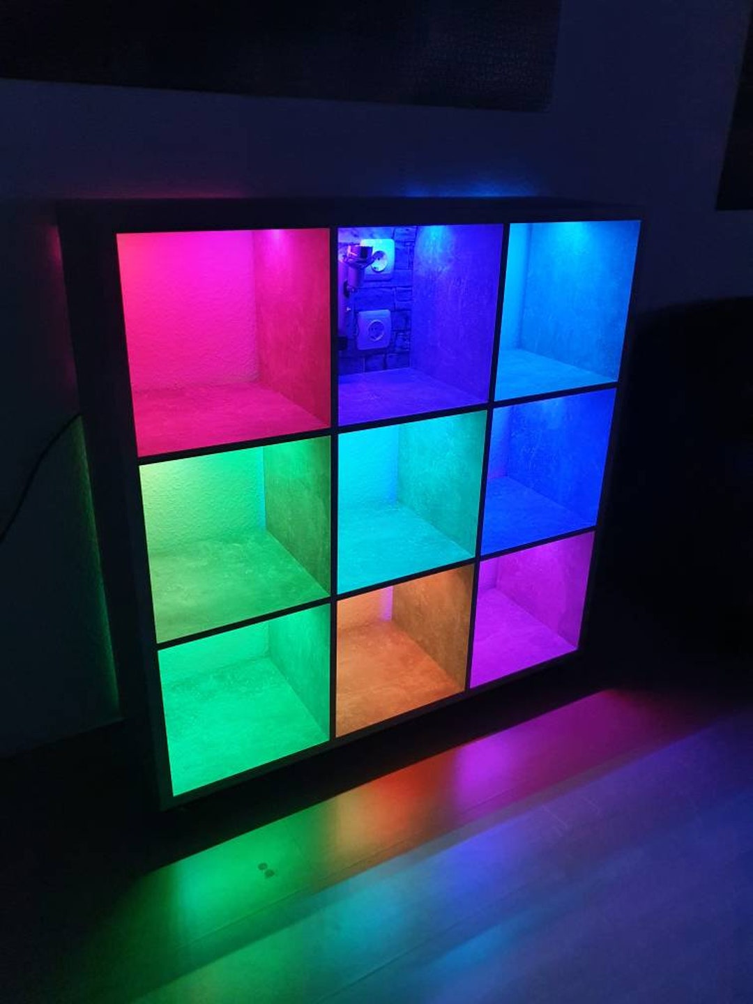 LED Lighting for Ikea Kallax Cube Shelf Room Divider Bookshelf Step