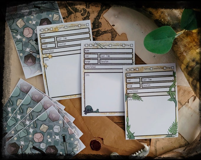 DnD Zauberkarten D&D/Dungeons Dragons Etsy.de