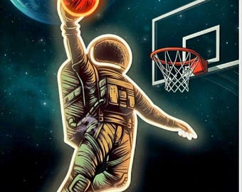 Cosmic NBA Dunk – LED Neon Sign by Luma Press
