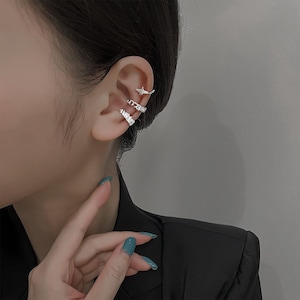 Silver Copper Ear Cuff, Minimalist Ear Wrap Earring, Christmas Gift