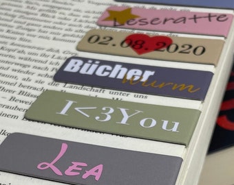 Magnetic bookmark, customized and personalized for books of different colors, for any occasion as a gift or memory