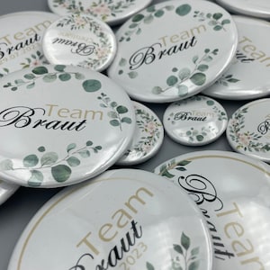 12 designs bachelorette party / JGA team bride / bride, buttons, pin, pin, flowers, Glubberl personalized as a set or individually