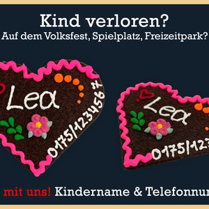 Oktoberfest, Wiesn Filzherz / Lebkuchenherz personalisiert. Volksfest, Hochzeiten, JGA, Firmenfeier. Anstecken als Brosche Dirndl, Lederhose 8 cm Kindername & NR