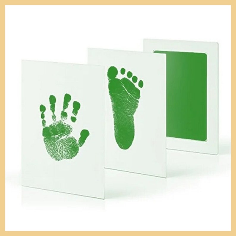 Baby Handabdruck, Fußabdruck, Tierabdruck Abdruckset. KEIN Hautkontakt mit der Tinte. Für Neugeborene, Babys, Kinder oder Tiere. Geschenk Bild 6