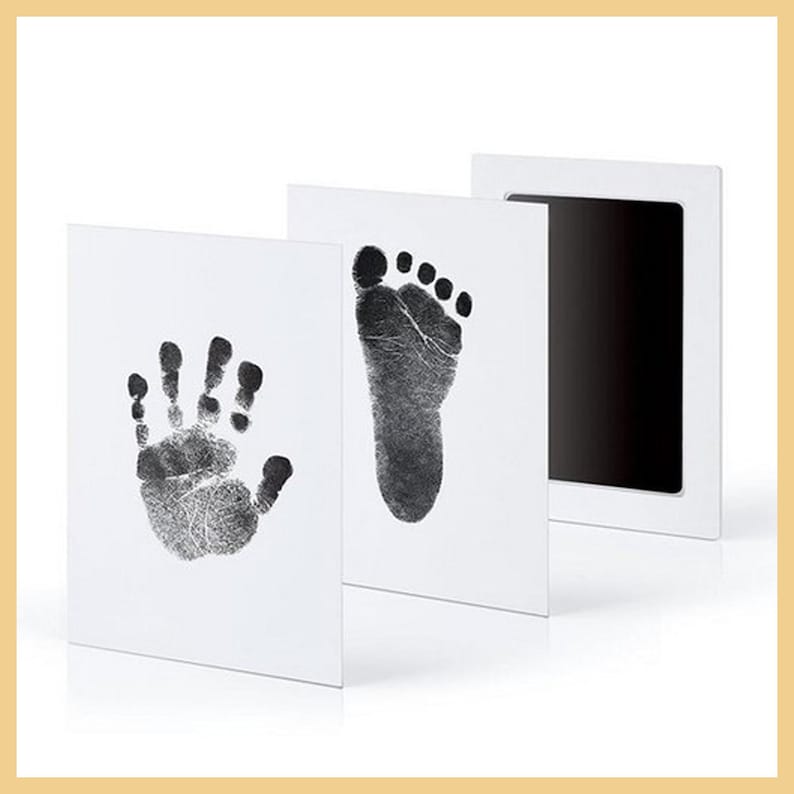 Baby Handabdruck, Fußabdruck, Tierabdruck Abdruckset. KEIN Hautkontakt mit der Tinte. Für Neugeborene, Babys, Kinder oder Tiere. Geschenk Bild 3