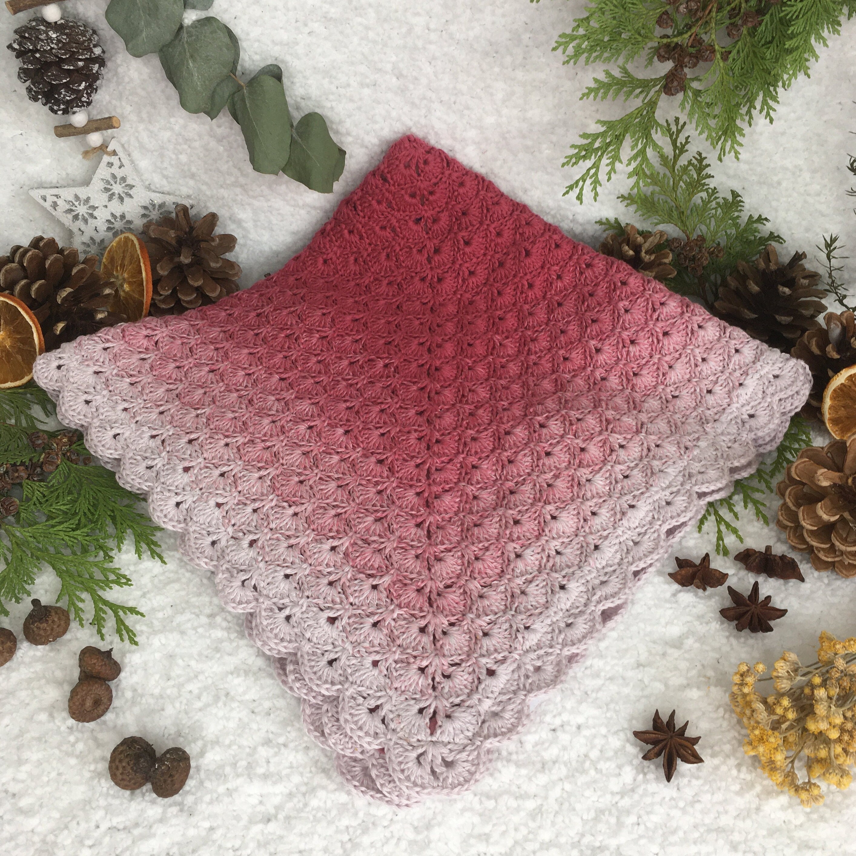 Couverture Bébé Crochet Coton - Vieux Rose