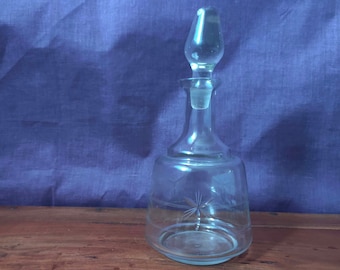 Bouteille en verre pour liqueur, verre vintage, verrerie portugaise, cadeau homme