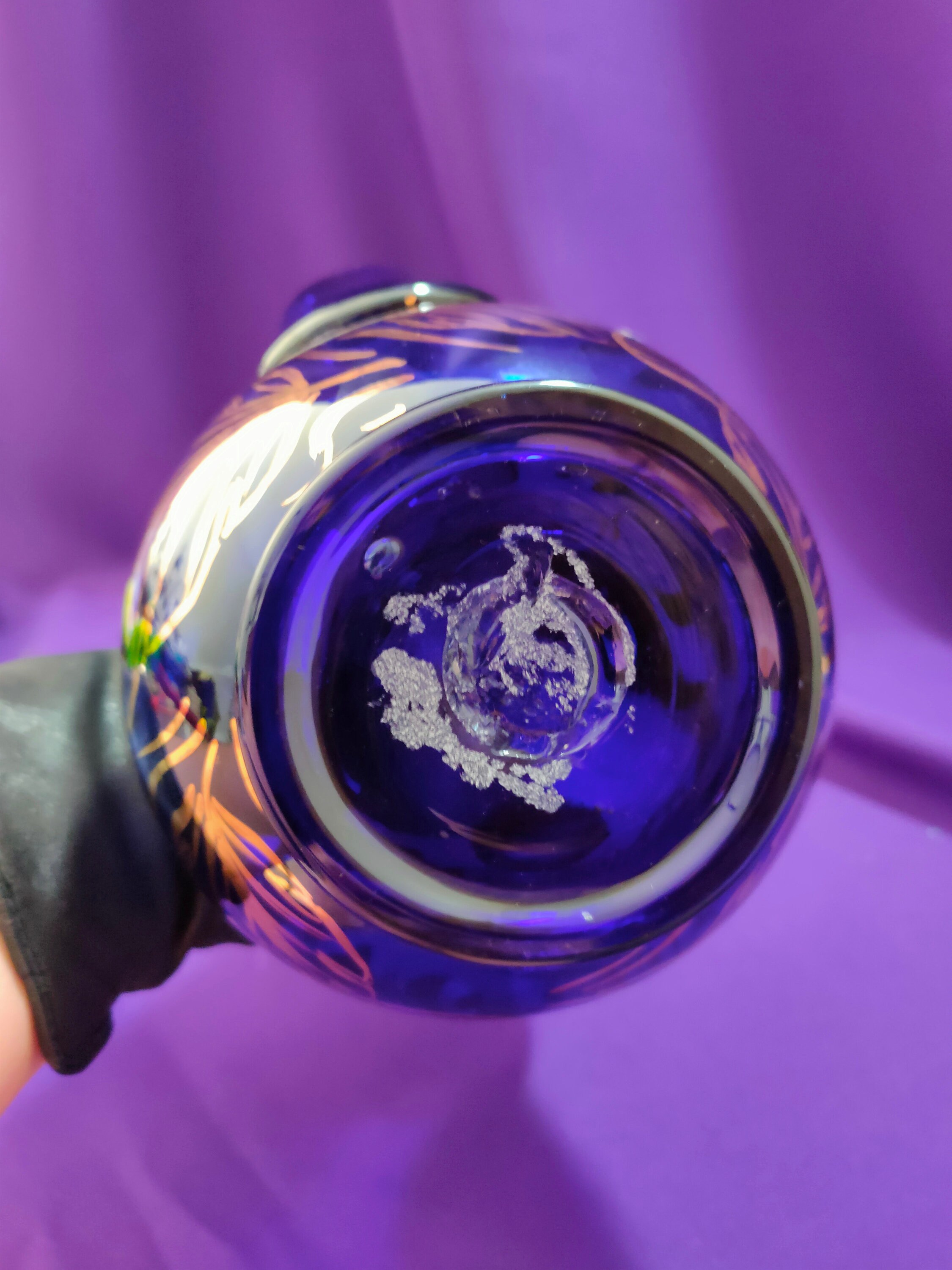 Rare Handblown Blue Glass Teapot, 19th Century, Unique Decoration