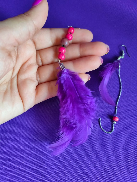 Stunning Feather Earrings, vintage, unique, exclus