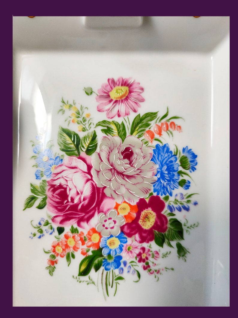Limoges Porcelain Ashtray With Flowers It is French and Etsy